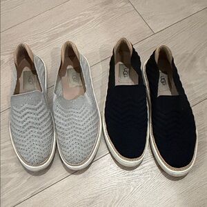 UGG Women’s Slip-On Loafers in Light Gray and Black size 7.5
